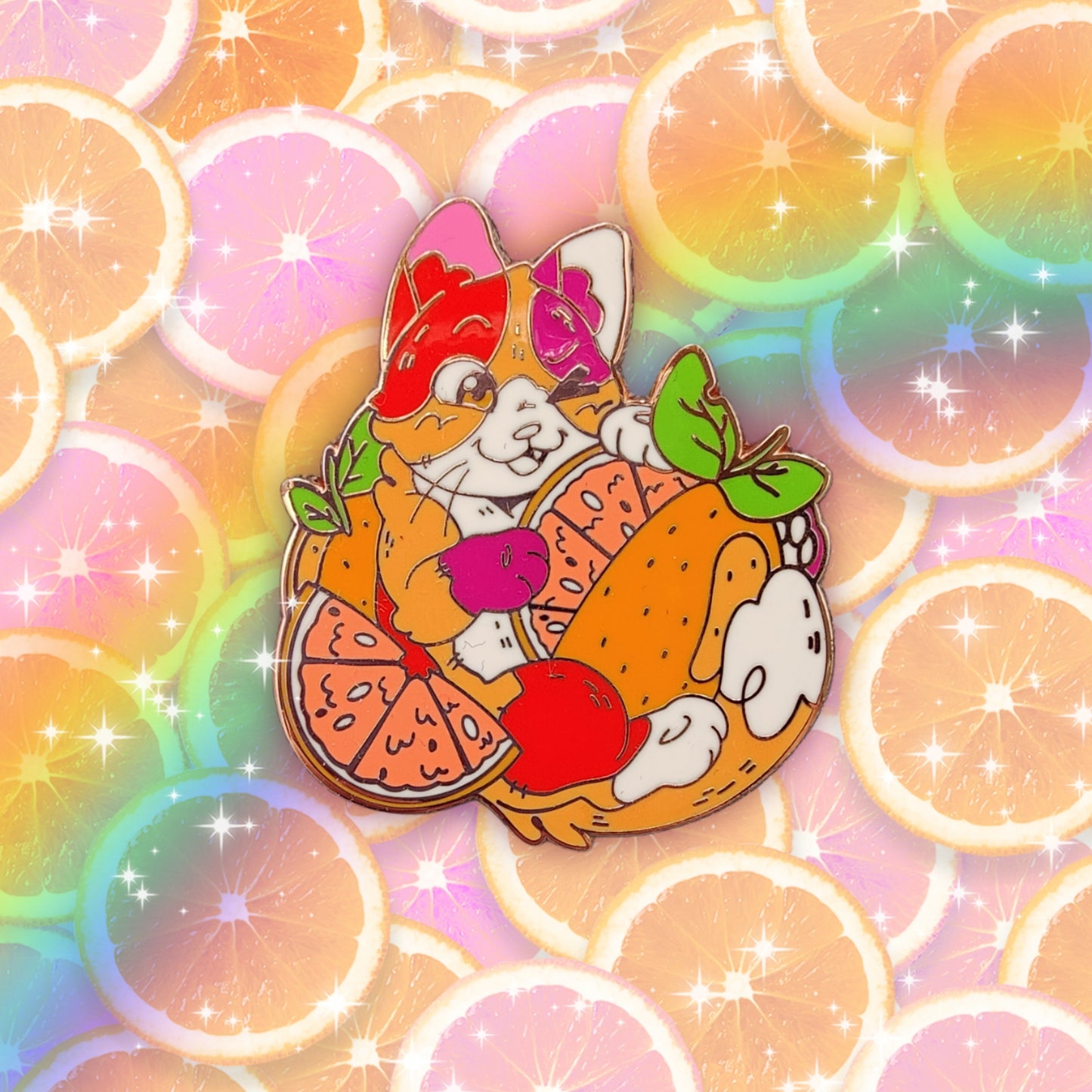 colorful kitties guest artist enamel pins