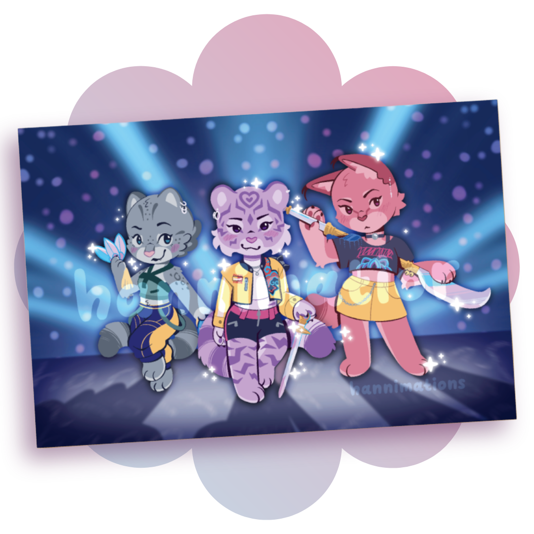 huntrix kitties glossy print