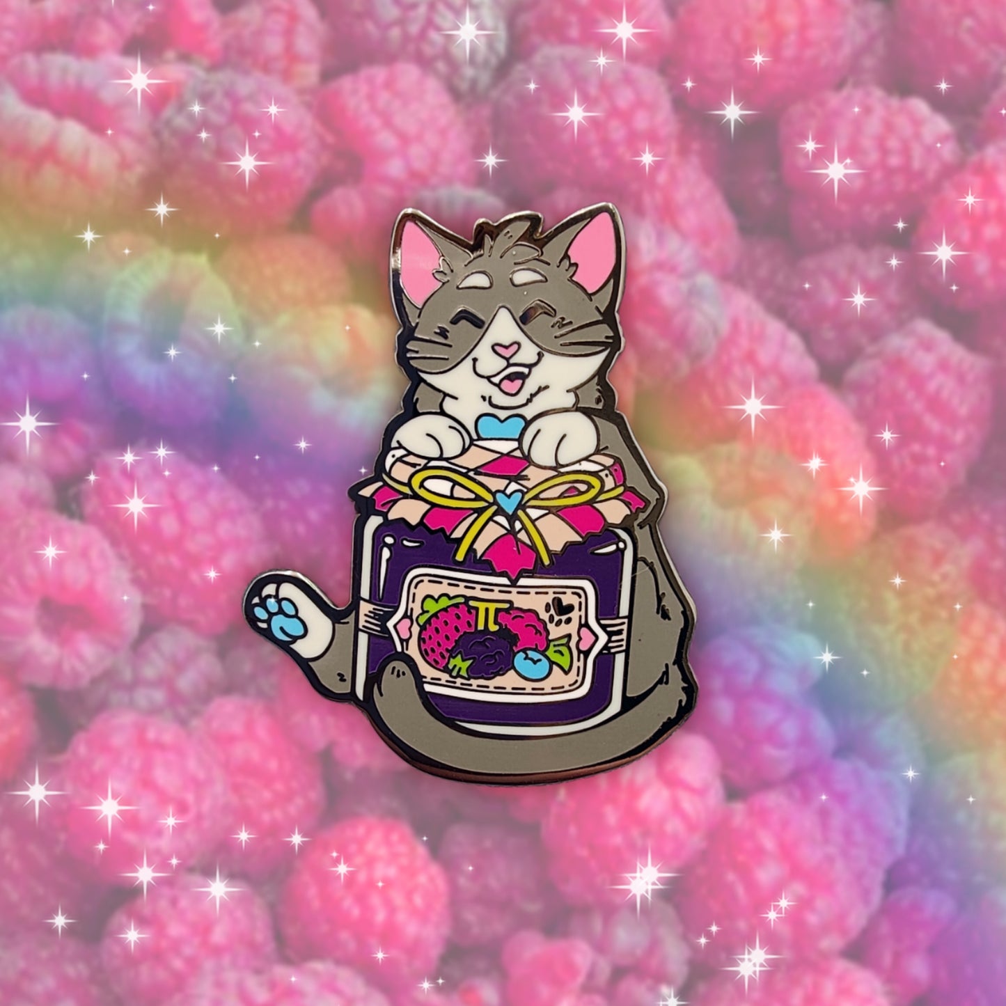 colorful kitties guest artist enamel pins