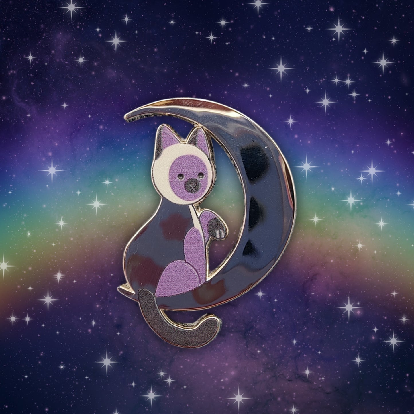 colorful kitties guest artist enamel pins