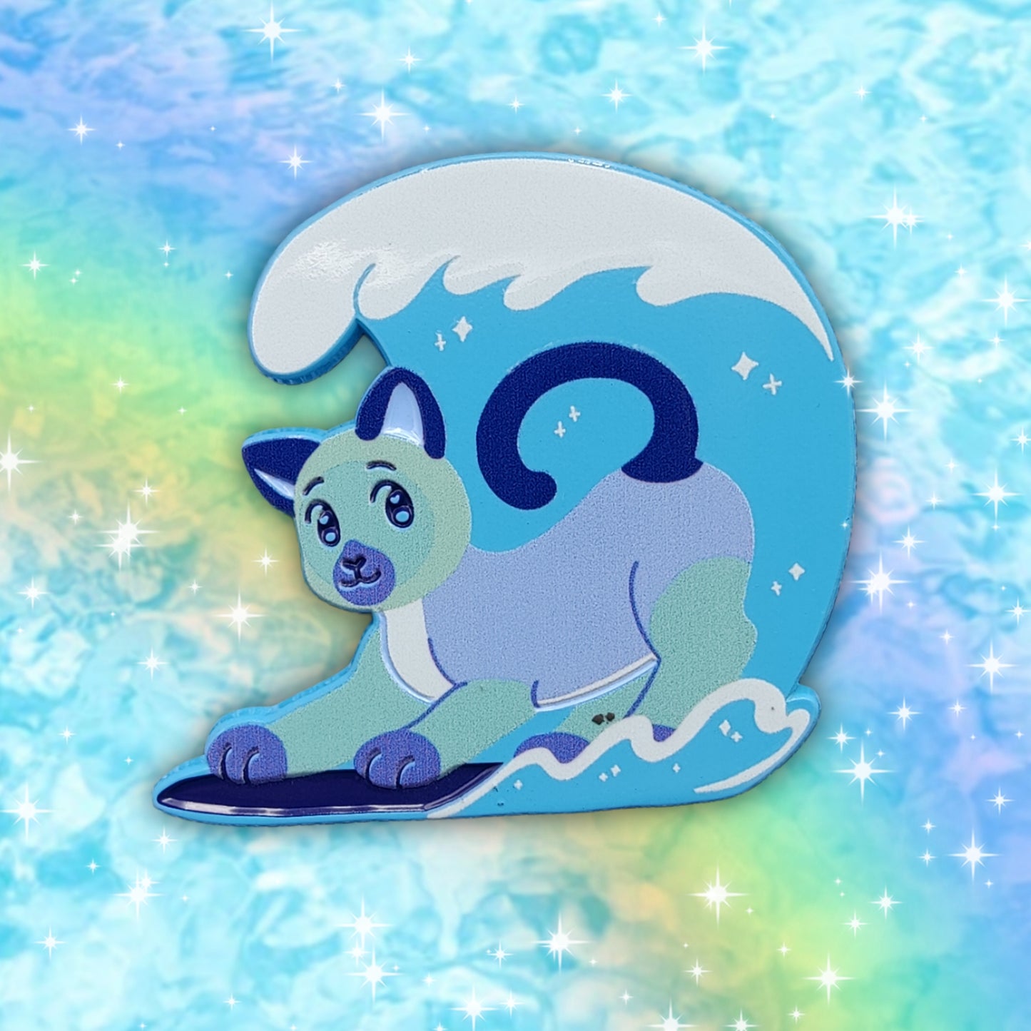 colorful kitties guest artist enamel pins