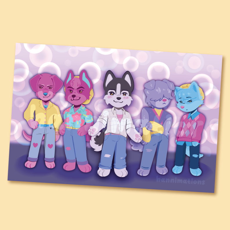 saja puppies glossy print