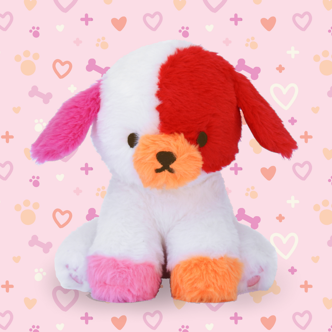 scarlet the colorful puppy plushie