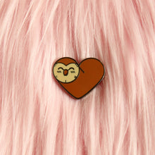 Load image into Gallery viewer, hooty heart 1&quot; enamel pin
