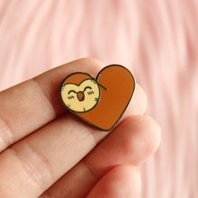 Load image into Gallery viewer, hooty heart 1&quot; enamel pin
