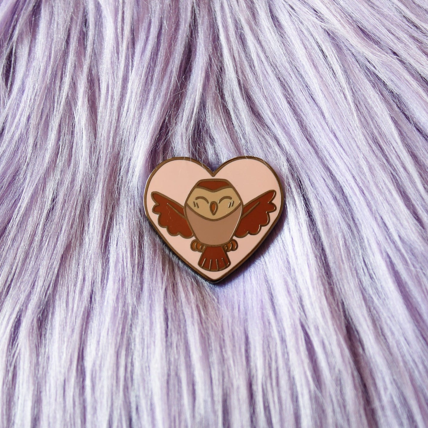 owlbert heart enamel pin
