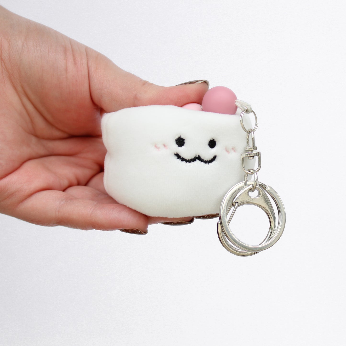 marshmallow keychain plush