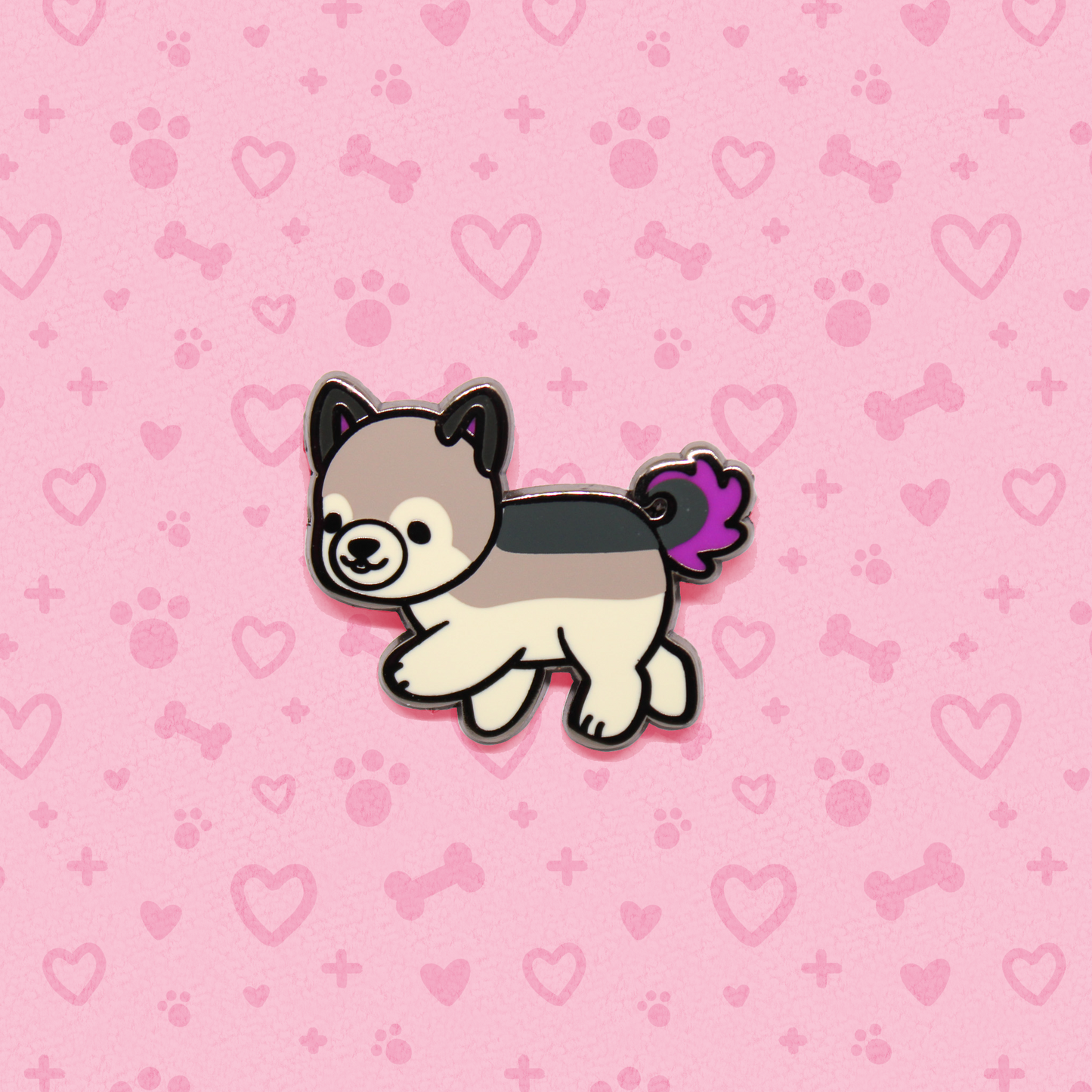 colorful puppies enamel pins
