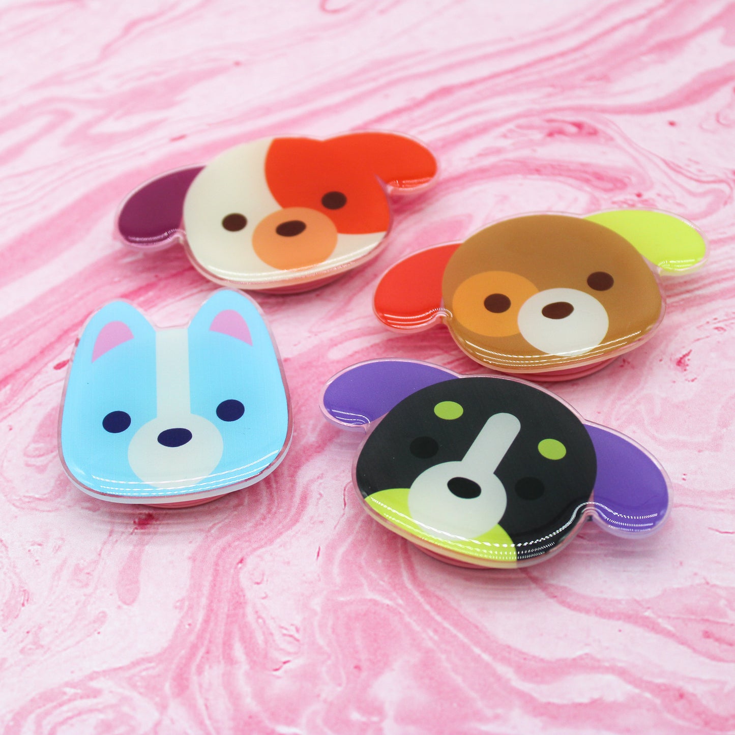B GRADE (defective) colorful puppy phone grips
