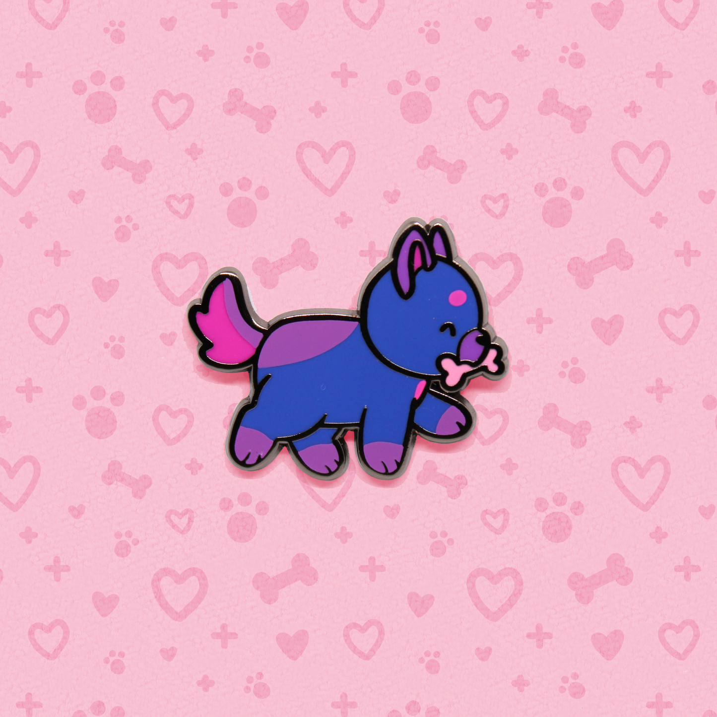 colorful puppies enamel pins