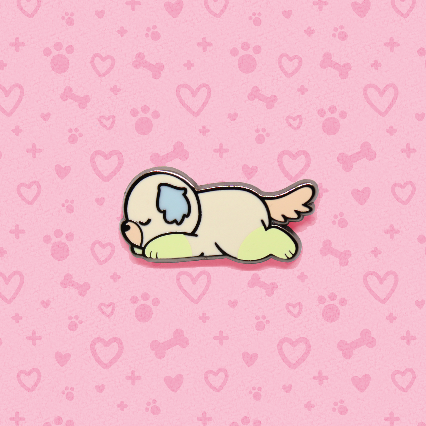 colorful puppies enamel pins