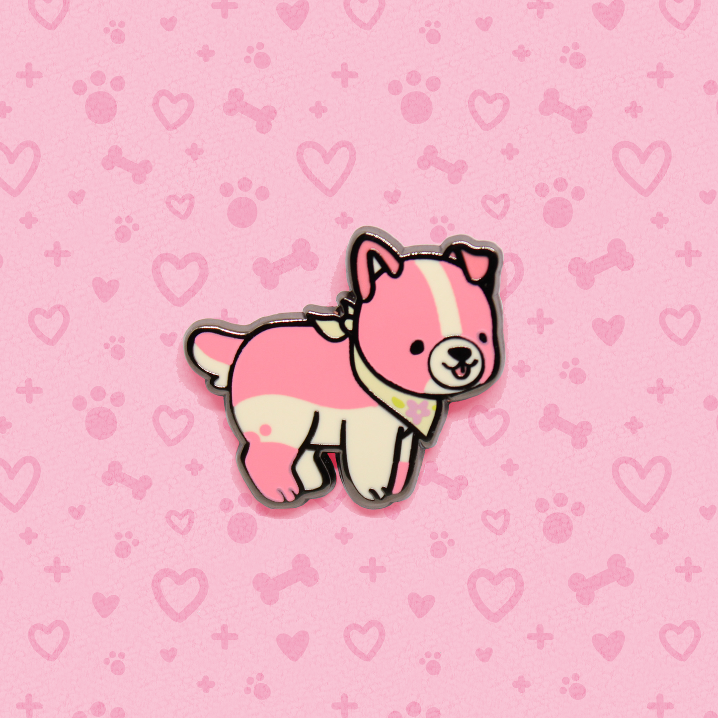 colorful puppies enamel pins