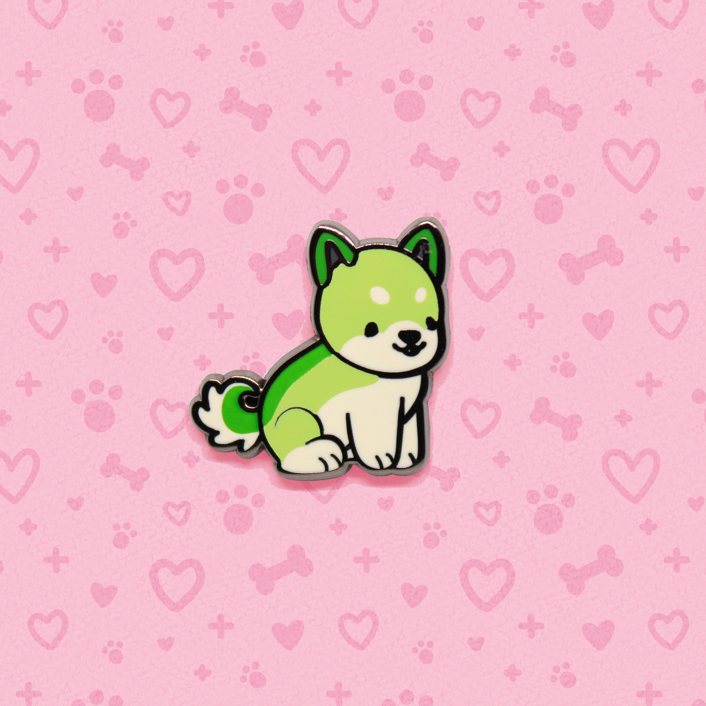 colorful puppies enamel pins