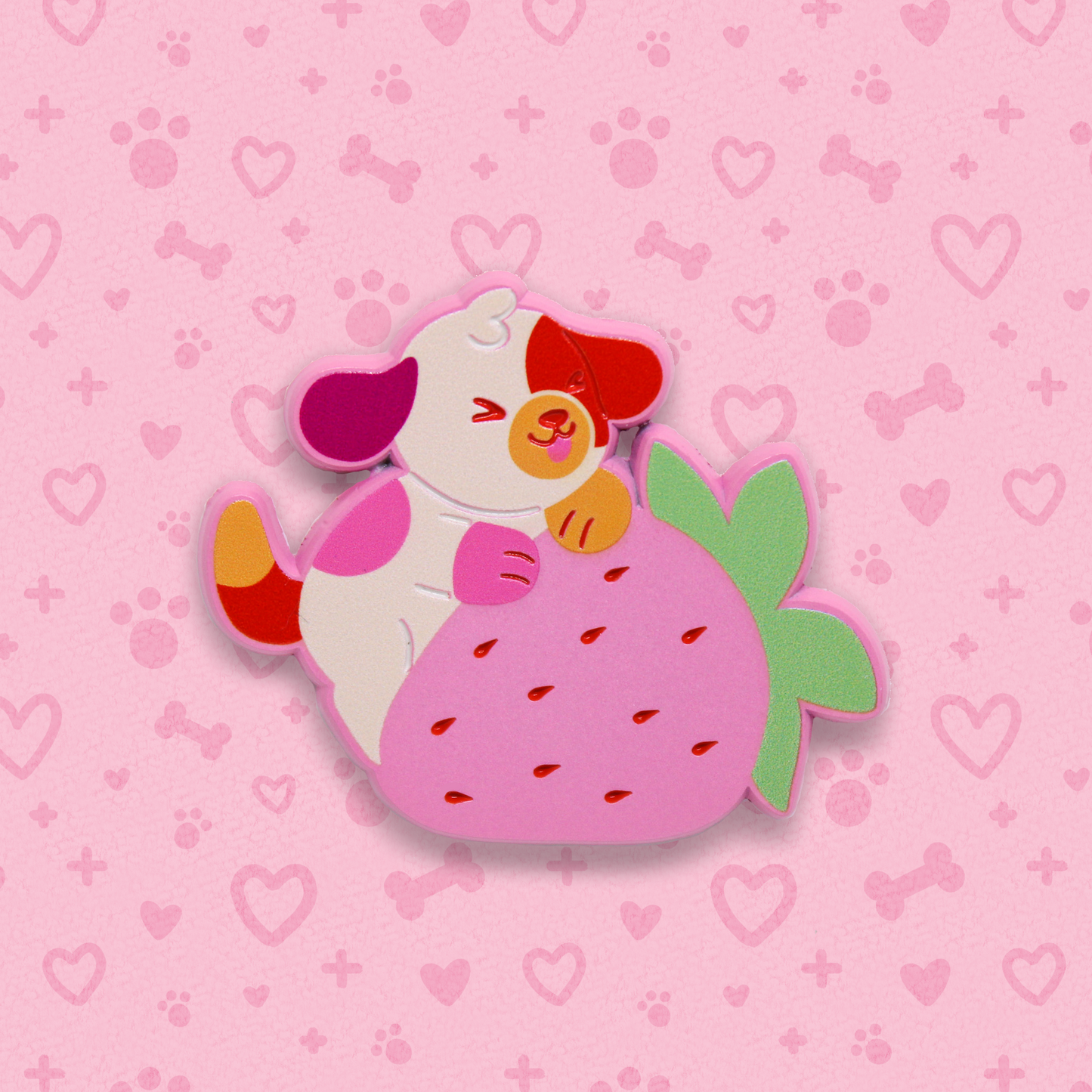 scarlet strawberry soft enamel pin