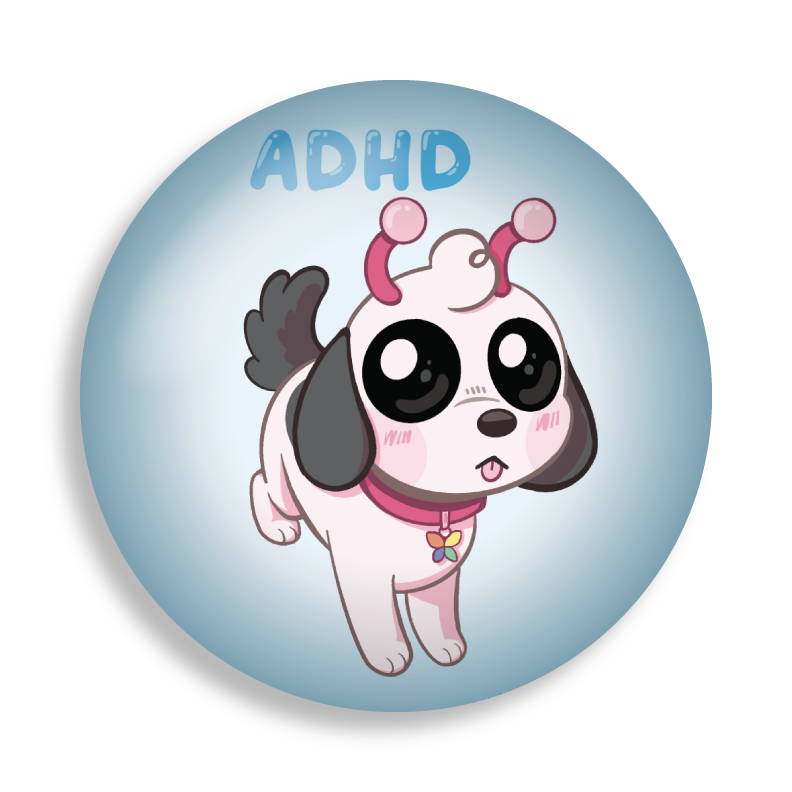 ADHD bug-ton (button pin)
