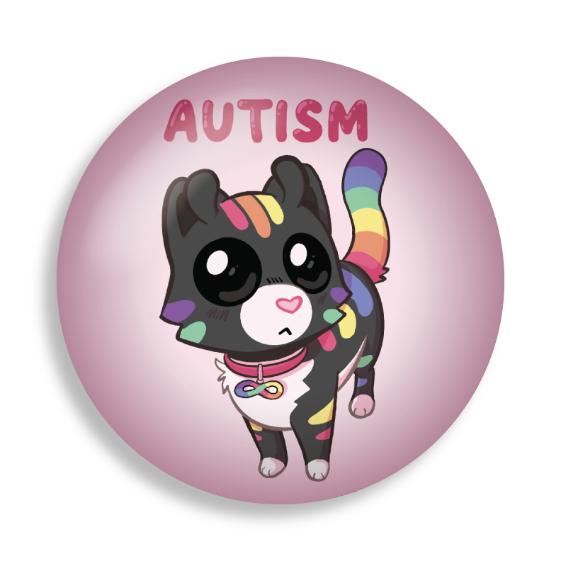 autism eyes critter button pin