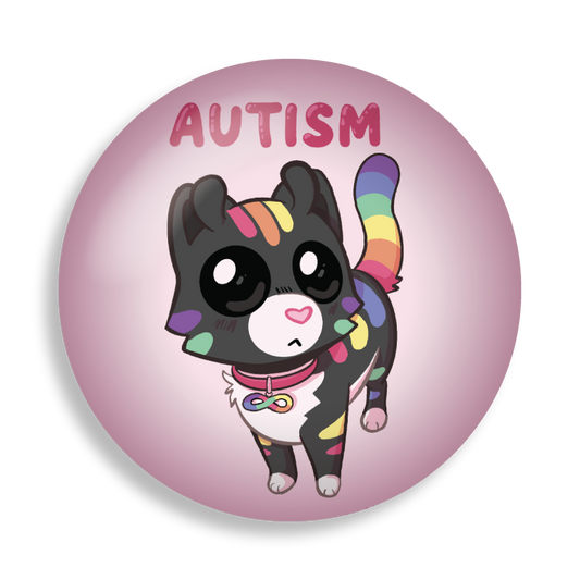 autism eyes critter button pin