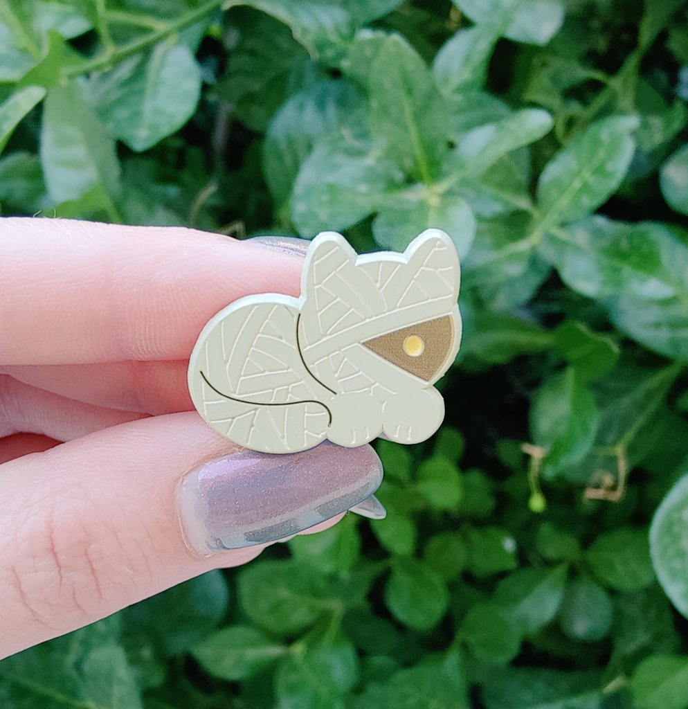 teeny spooky creatures dyed metal pins