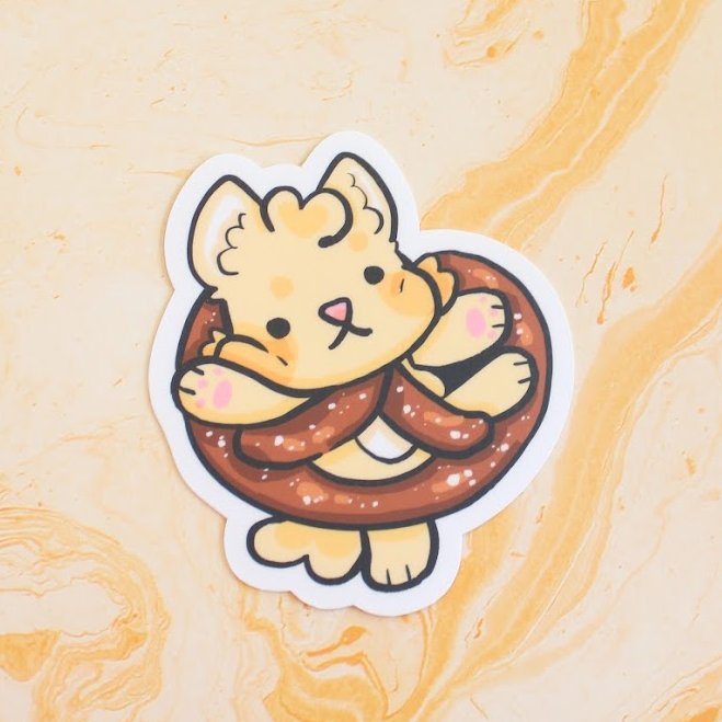 harper pretzel sticker - collab with woolblossom!