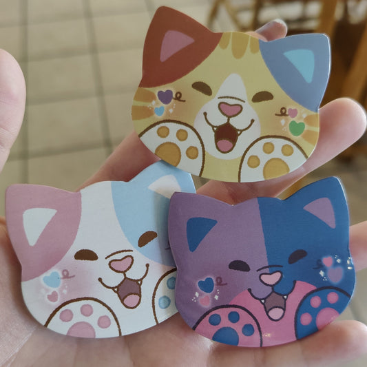 colorful kitties button pins