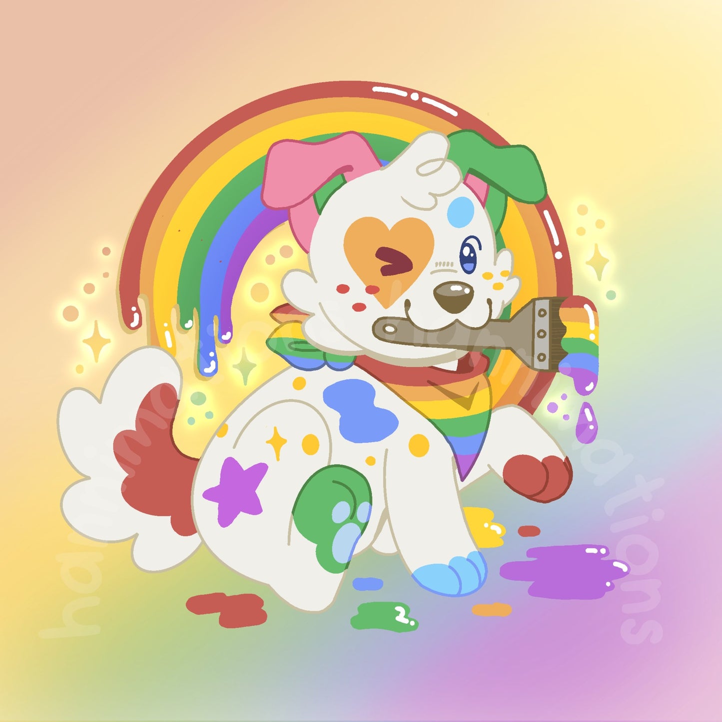 doodles paint your pride 3" vinyl sticker
