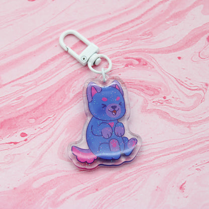 colorful puppies acrylic charms