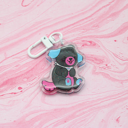 colorful puppies acrylic charms