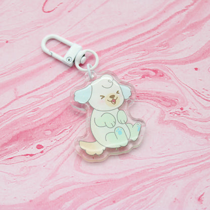colorful puppies acrylic charms