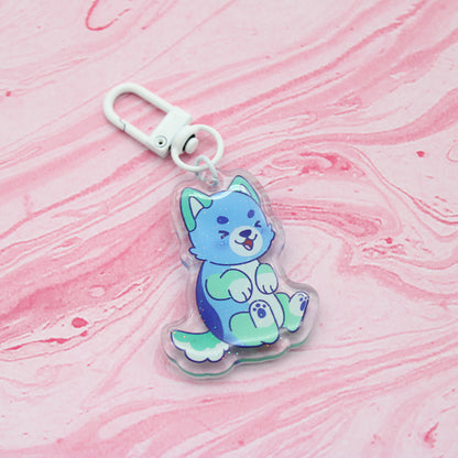 colorful puppies acrylic charms