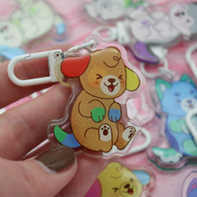 Load image into Gallery viewer, colorful puppies acrylic charms
