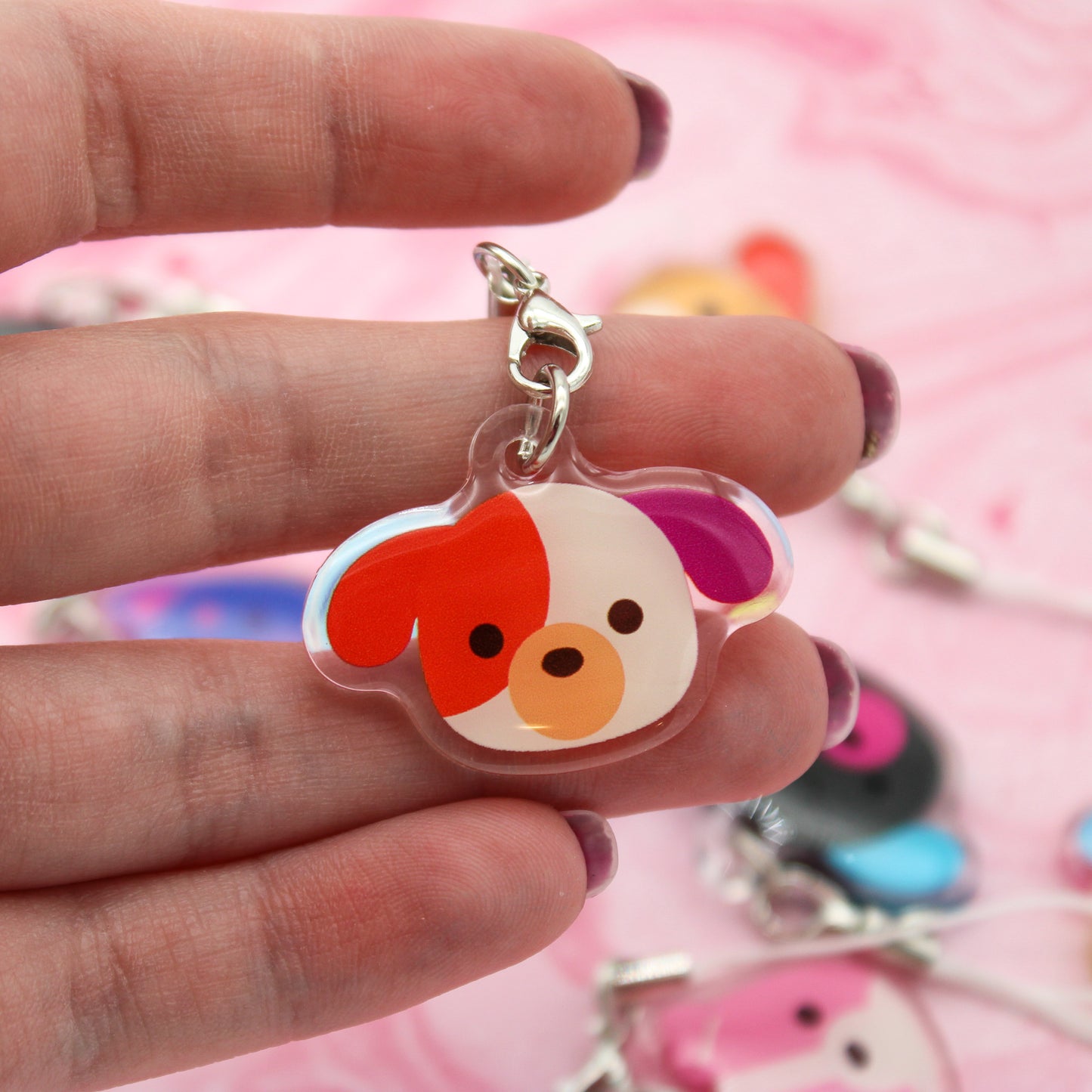 colorful puppy phone charms