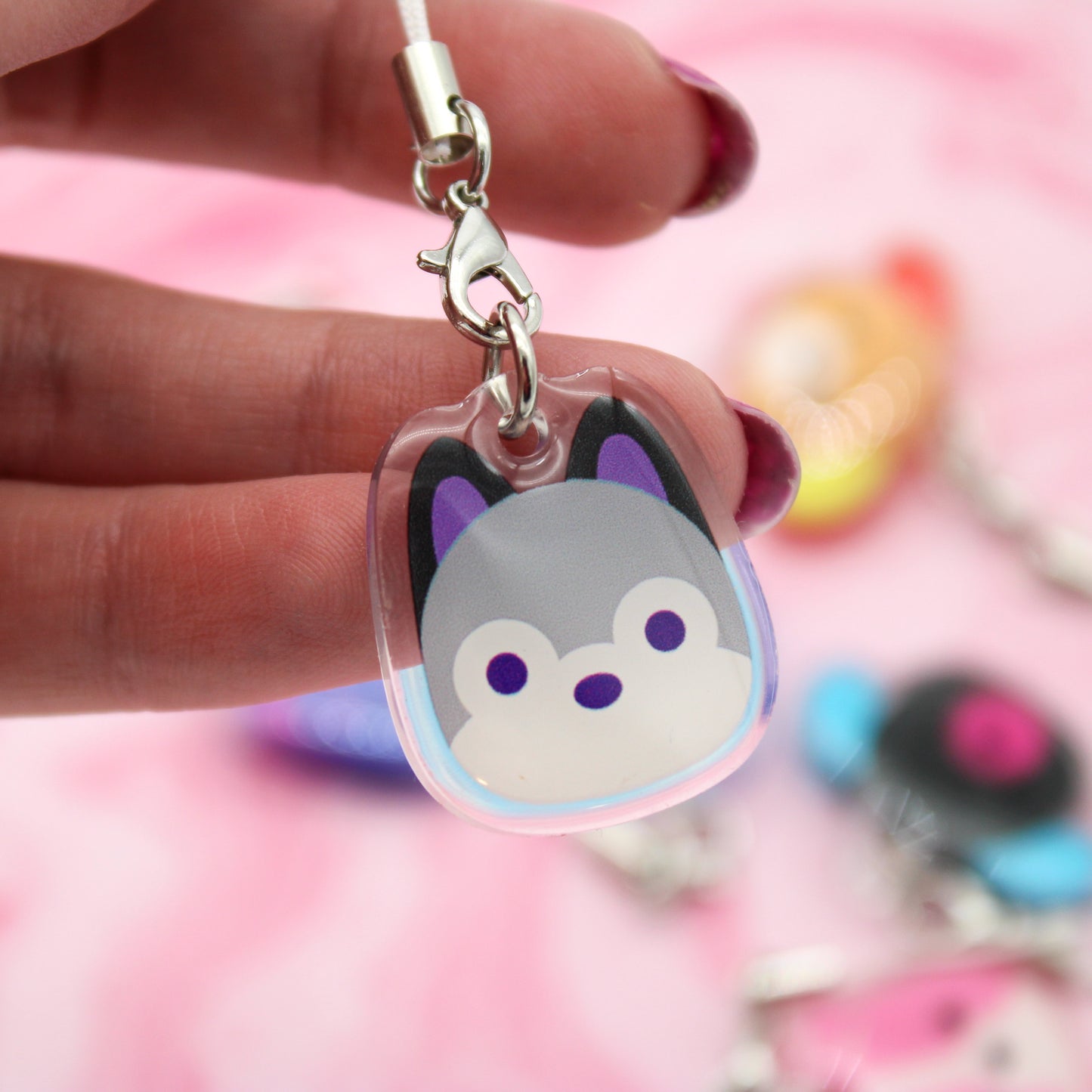 colorful puppy phone charms
