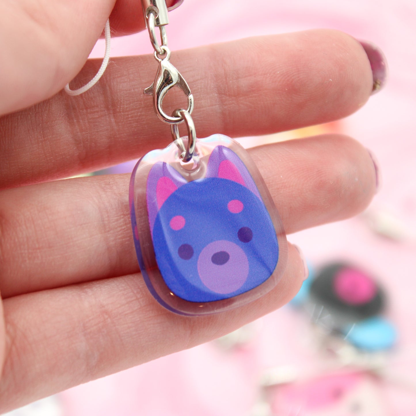 colorful puppy phone charms