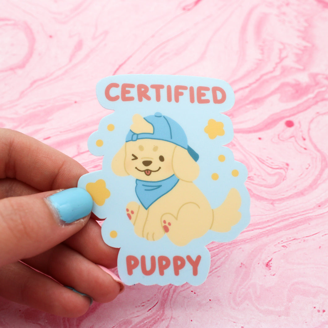 certified puppy + certified kitty matte vinyl stickers