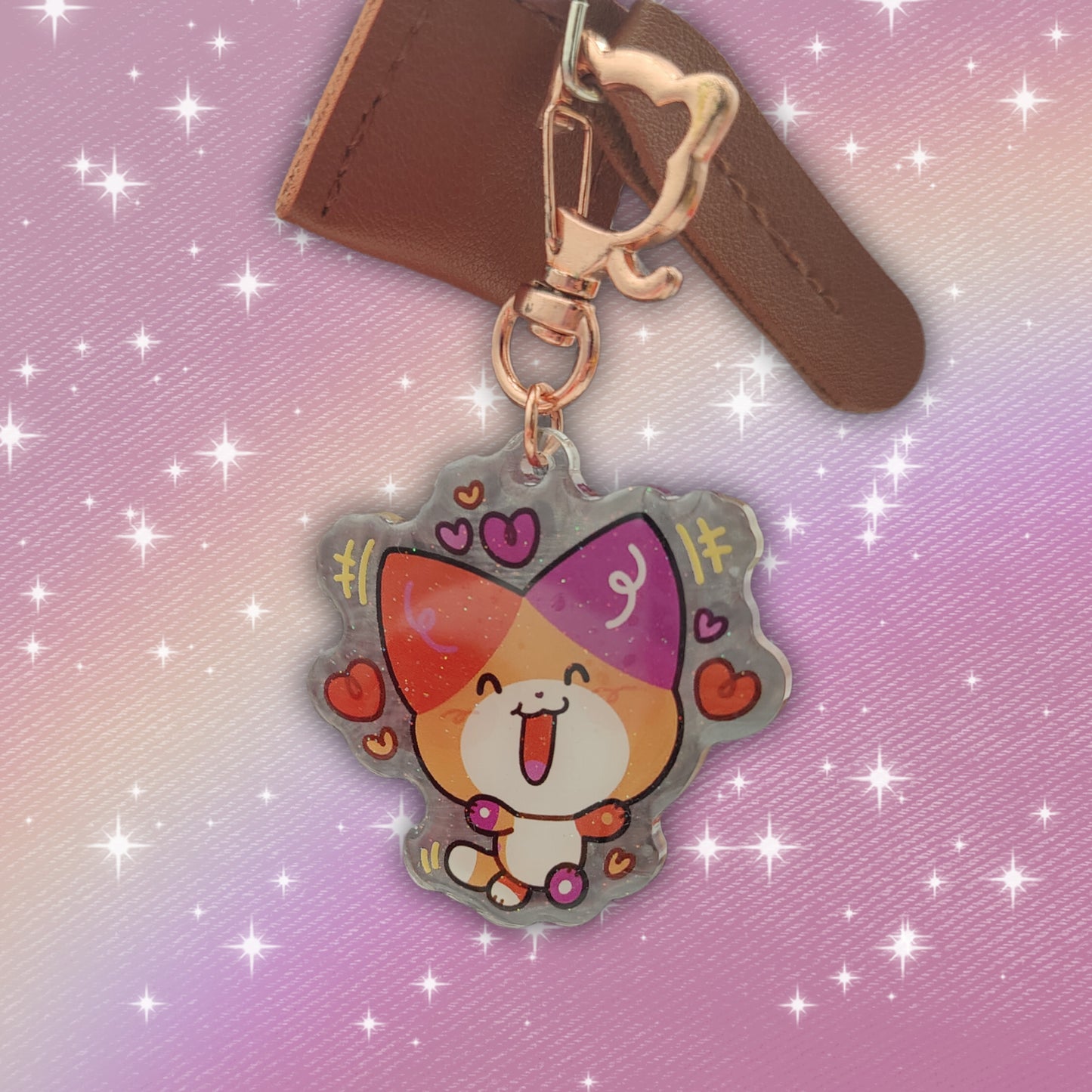 colorful kitties guest artist acrylic charms