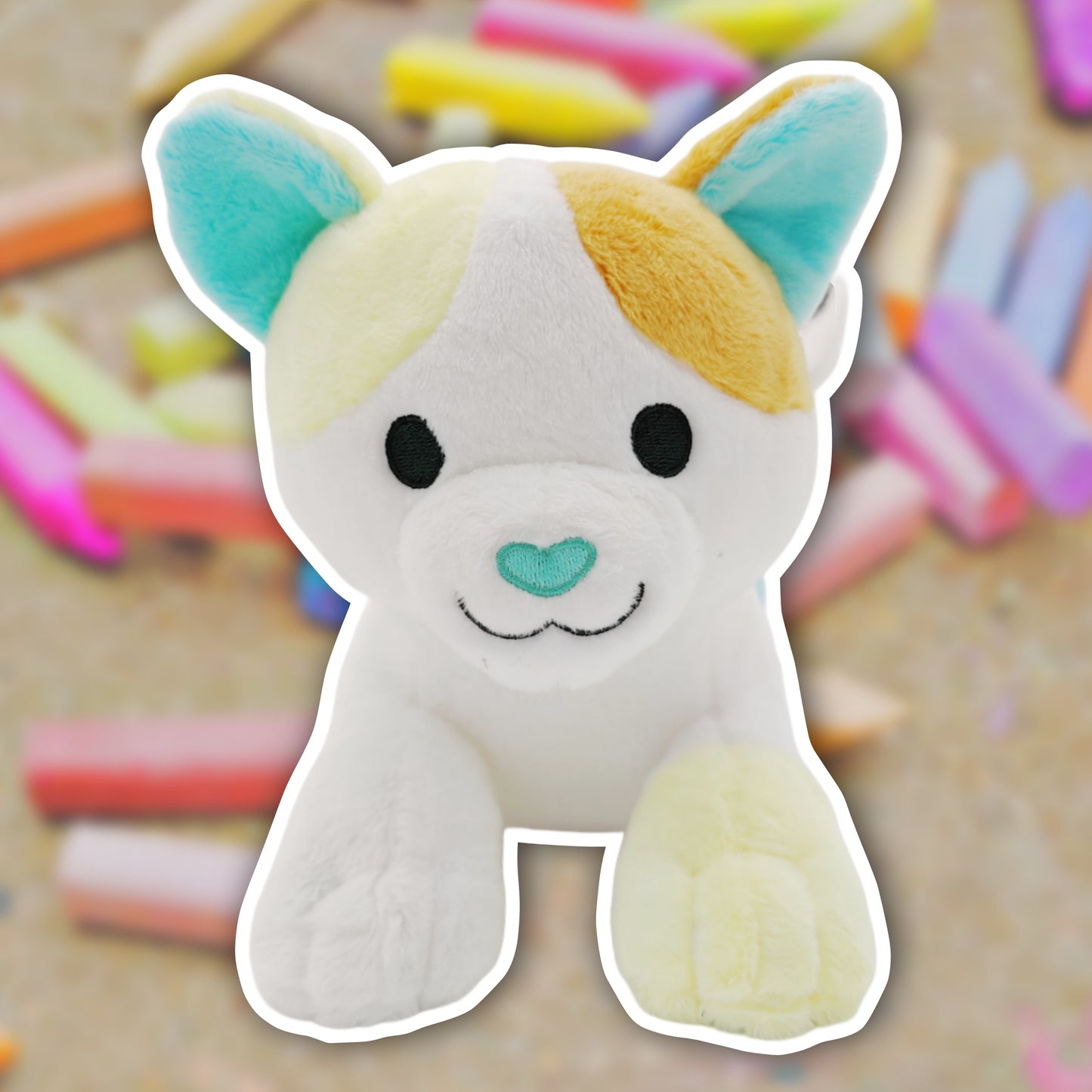 sandy the OCD kitty laying cuddle plush