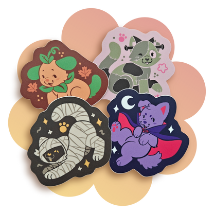 silly spookies small vinyl stickers