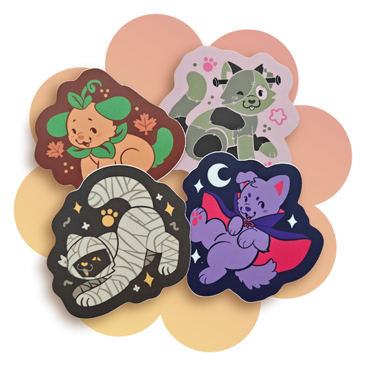 silly spookies small vinyl stickers