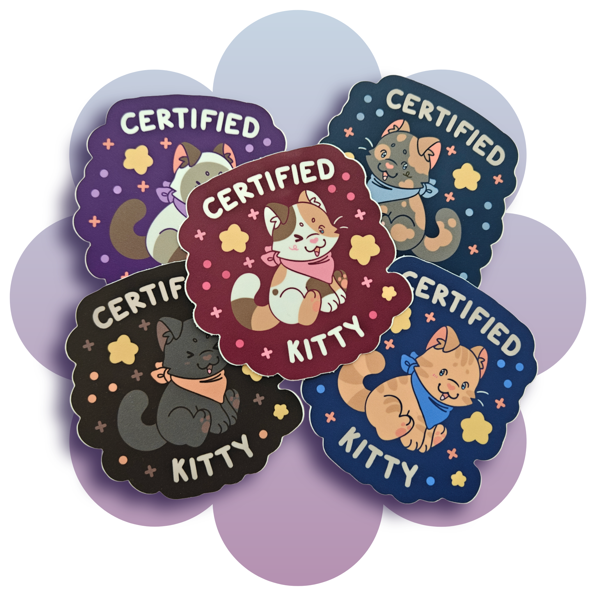certified kitty assortment vinyl stickers – hannimations