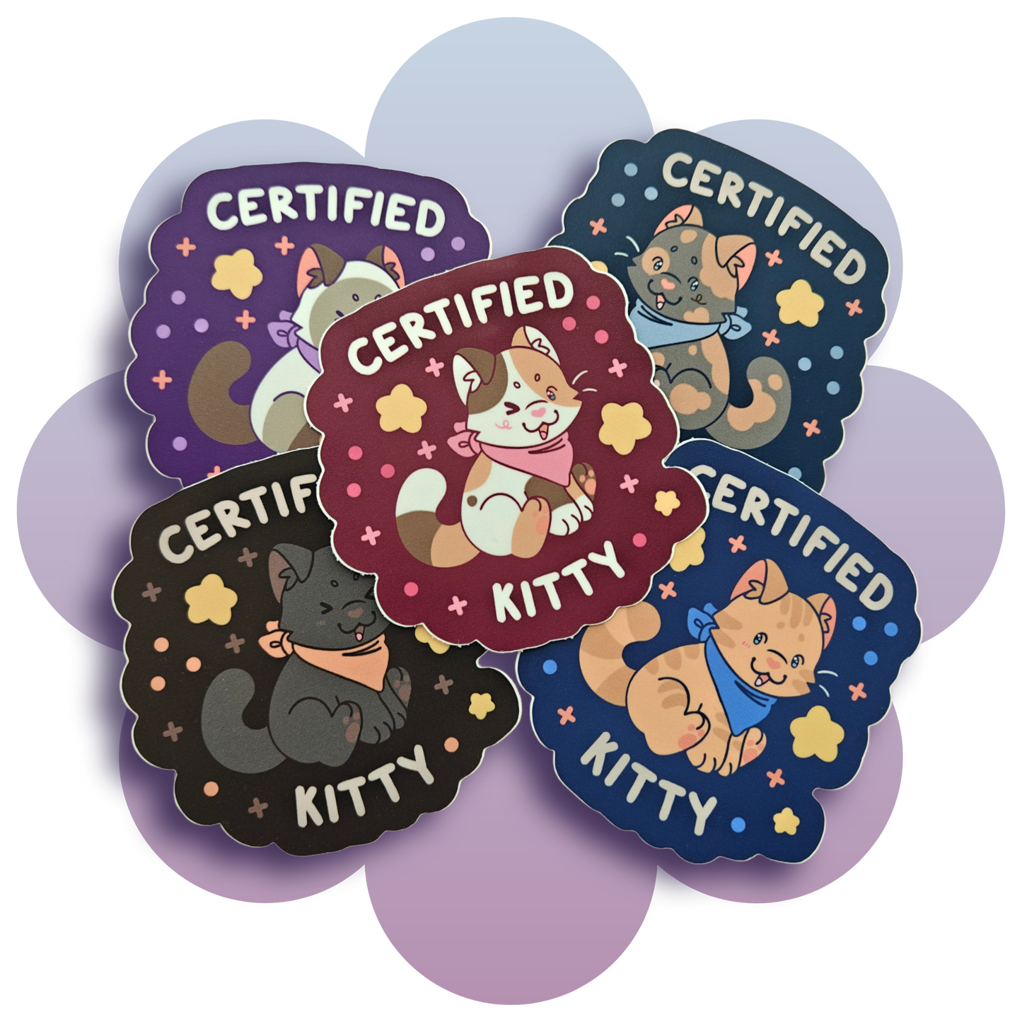 certified kitty assortment vinyl stickers