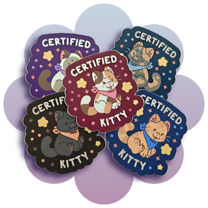certified kitty assortment vinyl stickers