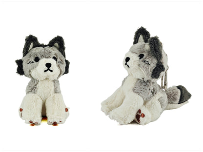 winter wolf rainbeanie keychain plush