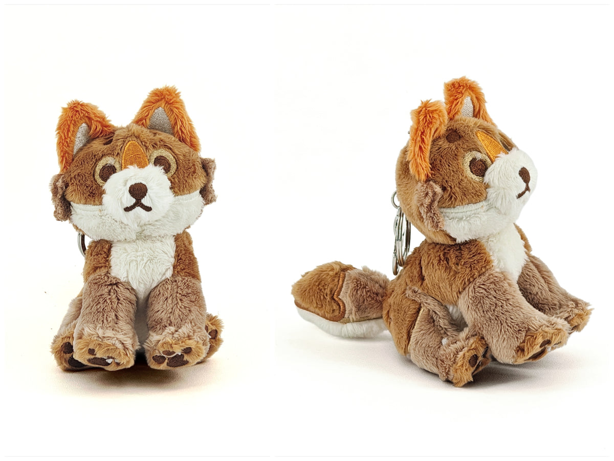cedar coyote rainbeanie keychain plush