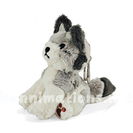 winter wolf rainbeanie keychain plush