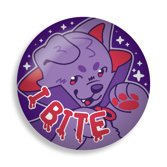 vampupper spooky and 'I bite' button pins