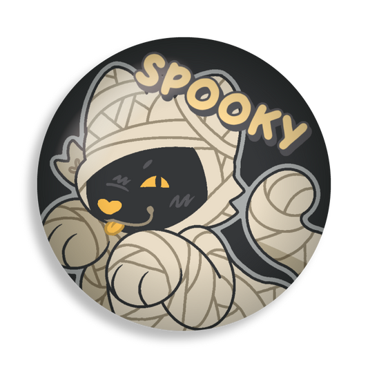 meowmy spooky button pin
