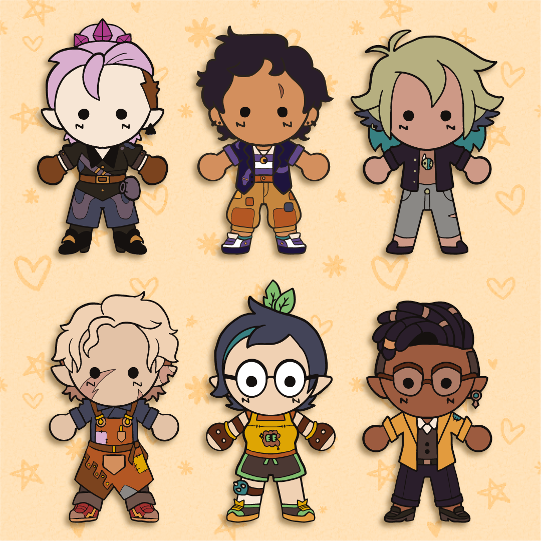 TIMESKIP hexquad weebean pins