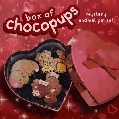box of chocopups mystery pin boxes