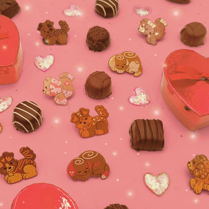 box of chocopups mystery pin boxes