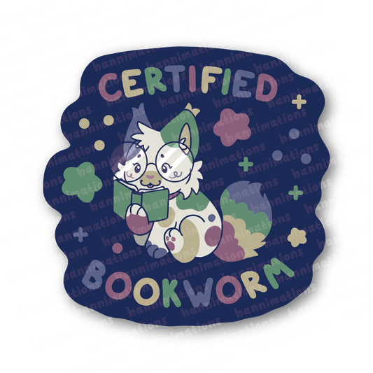 certified bookworm/reader vinyl stickers